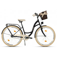 Mestský retro bicykel 1-prevodový LUX MILORD 26 " čierno-krémový